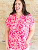 Lizzy Cap Sleeve Top in Pink and Peach Floral