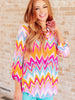 Lizzy Top in Orange Multi Chevron