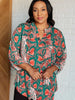 Lizzy Top in Teal Snake Print