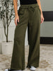 Lounge Line Wide Leg Sweats in Dark Olive