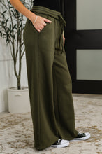Lounge Line Wide Leg Sweats in Dark Olive