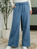 Lounge Line Wide Leg Sweats in Dusty Blue