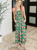 Low Effort, High Impact Tiered Dress in Green/Coral