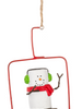 Smores Snowman in Ski Lift Ornament