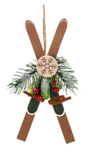 Rustic Wood Ski Ornament