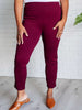 Magic Ankle Crop Skinny Pants in Wine
