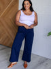 Magic Wide Leg Crop Pants in Navy