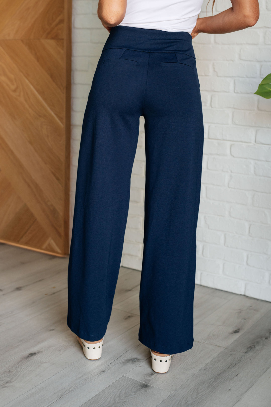 navy blue wide leg dress pants SECOLI Women's Straight Wide Leg Trousers Pants Navy Blue Elegant Straight Leg Pants at Amazon Women's Clothing store
