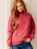 Make No Mistake Mock Neck Pullover in Cranberry