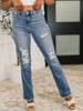 Maureen High Rise Distressed Bootcut Jeans