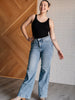 Melia High Rise Side Seam Detail Wide Leg Jeans