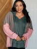 Message Me Back Color Block Hoodie