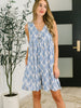 Miss Mischief V-Neck Romper in Blue