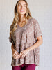 Mocha Petals V-Neck Top