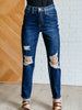Montana High Rise Rigid Magic Distressed Straight Jeans