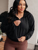 Morning Run Half Zip Hoodie in Black