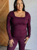 Never Imitated Long Sleeve Top in Cassis