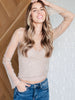 Never Sorry Lace Layering Top in Wheat