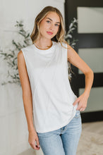 New Normal Pleat Detail Sleeveless Top in White