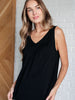 Not So Anxious V-Neck Tank in Black