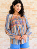 Open Sky Boho Tunic in Navy Mauve