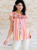 Orange Blossoms Flutter Sleeve Blouse