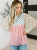Outside Advantage Mixed Print Boho Blouse