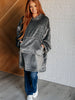 Oversized Velour Blanket Hoodie in Gray