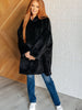 Oversized Velour Blanket Hoodie in Black