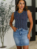 Own the Chill Wavy Striped Top in Navy