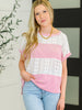 Parlour Picnic Color Block Knit Top in Pink