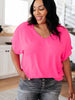 Passionately Pink V Neck Blouse