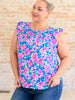 Petals on the Moon Flutter Sleeve Blouse in Royal Pink