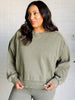Quick Fix Mineral Wash Crew Neck Pullover in Army Green