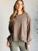Quick Fix Mineral Wash Crew Neck Pullover in Mocha