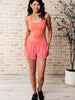 Raising Heart Rate Cutout Runsie In Coral Rose