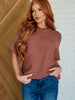 Relaxing Away Dolman Sleeve Knit Top in Coffee
