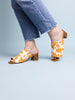 Richwood Peeptoe Tan and White Cowhide Slide