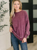 Safe and Secure Mineral Wash Pullover in Eggplant