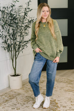 Safe and Secure Mineral Wash Pullover in Light Olive