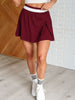 Sashay Away Pleated Tennis Skirt in Red Merlot