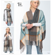 Plaid Scarf with Armholes