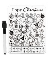 Christmas Dry Erase Travel Games for Dinner Out or a Car Ride