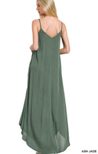 Woven Crinkle Cami Maxi Dress w Side Pockets