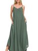 Woven Crinkle Cami Maxi Dress w Side Pockets
