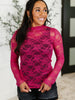 Sheer Intentions Lace Layering Top Fuchsia
