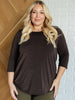 Signature Classic Round Neck Top in Chocolate