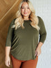 Signature Classic Round Neck Top in Olive