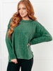 Simple Silhouette Brushed Hacci Sweater in Dark Green