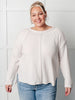 Simple Silhouette Brushed Hacci Sweater in Sand Beige